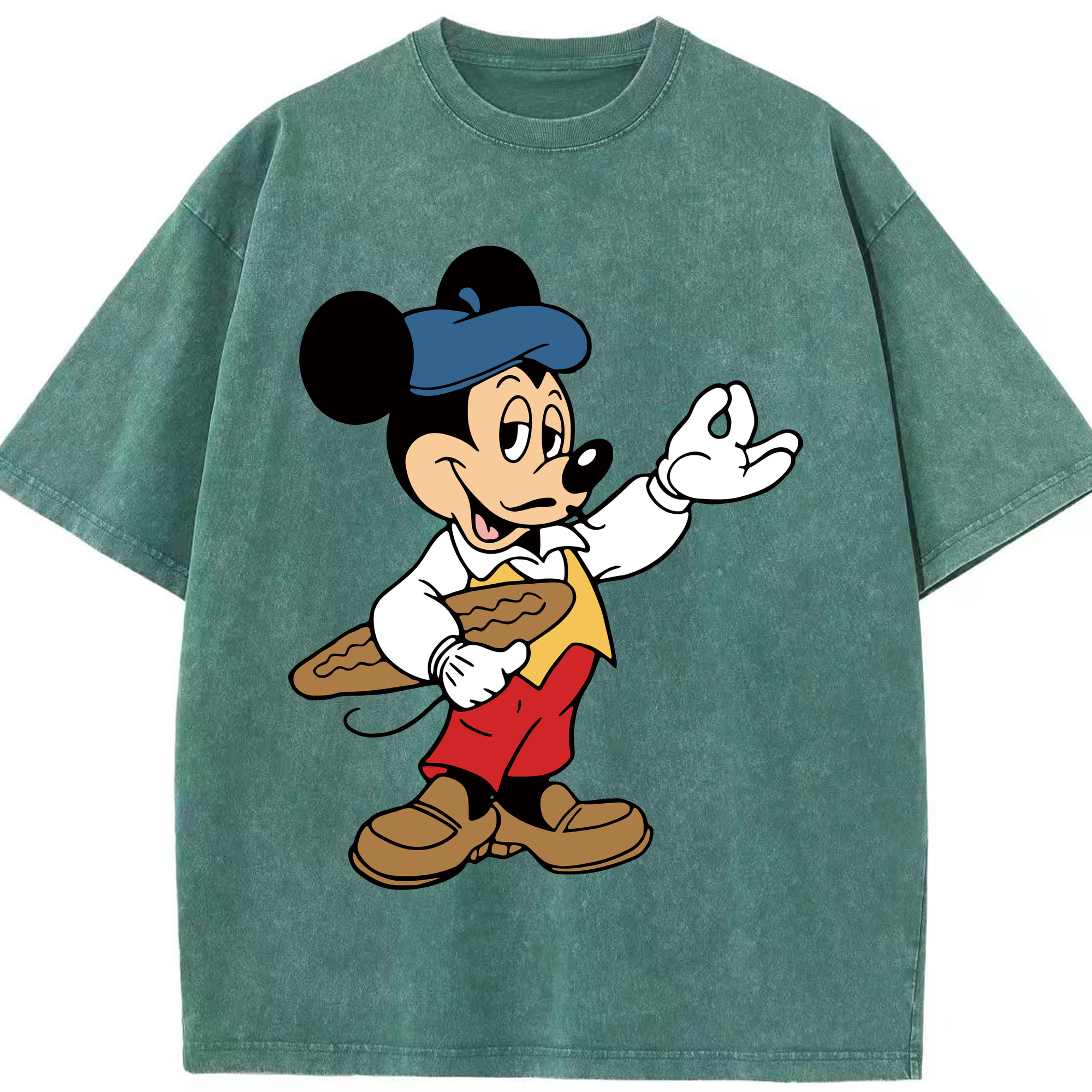 （画像用） ミッキーマウス Mickey Mouse 綿100% ヴィンテージ風 半袖Tシャツ（フロントプリント）